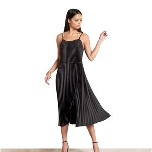 NWT-SAM EDELMAN Pleated SATIN PLISSE Sleeveless A-Line Dress Sz Large -12 US